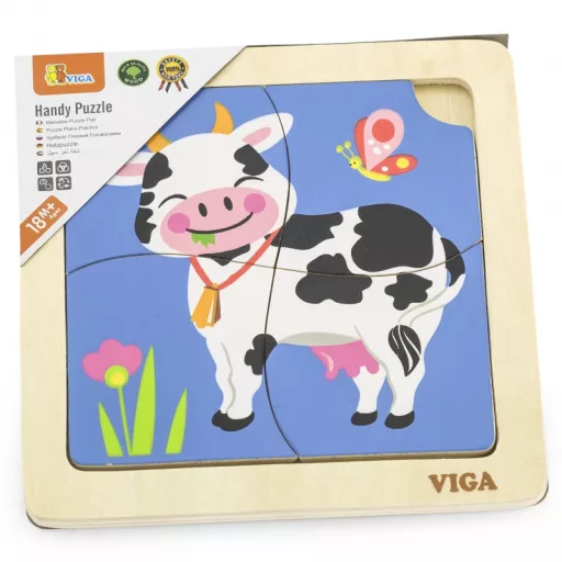 JátékViga 4 db-os fejlesztő puzzle - tehenes