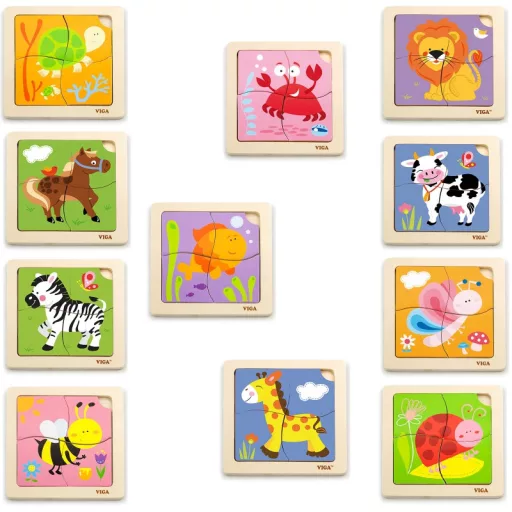 Viga 12 db-os puzzle készlet állványban