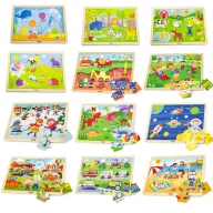 Viga fa 12 db-os puzzlekészlet állvánnyal