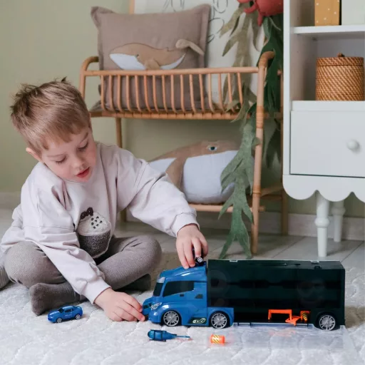 Woopie 3 az 1-ben rendőrautós játékkészlet – 40 cm-es teherautó szett 