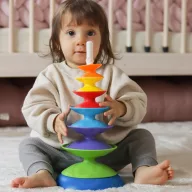   Woopie színes montessori torony babáknak – 7 részes érzékszervi fejlesztőjáték