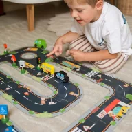   Woopie 21 db-os autópálya puzzle feladatlapokkal – városépítő játék