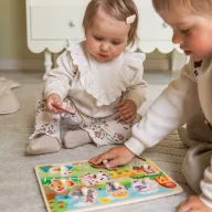 JátékTooky Toy farmos fogantyús puzzle