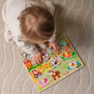 JátékTooky Toy farmos fogantyús puzzle