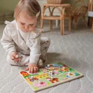 JátékTooky Toy farmos fogantyús puzzle
