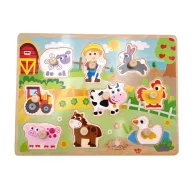 JátékTooky Toy farmos fogantyús puzzle