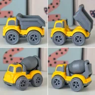   Woopie 3 az 1-ben építőipari járműkészlet – betonkeverő, dömper, kukásautó