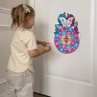 Woopie unikornisos tépőzáras darts - labdapisztollyal