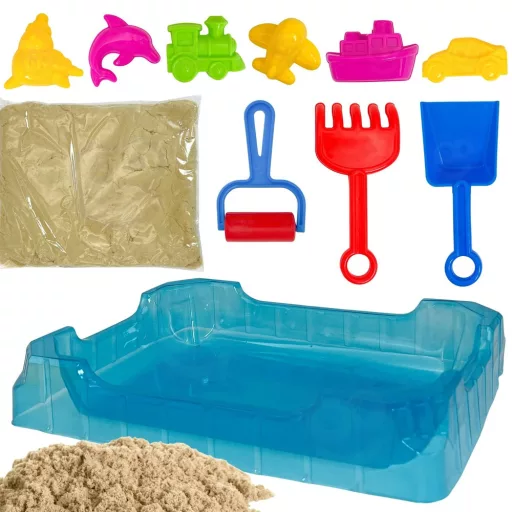 Woopie homokozóasztal formákkal - 0,5 kg-os kinetikus homokkal
