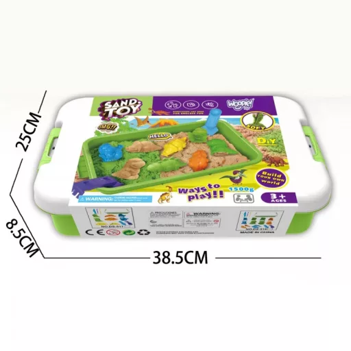 Woopie XXL homokozóasztal formákkal - 1,5 kg kinetikus homokkal