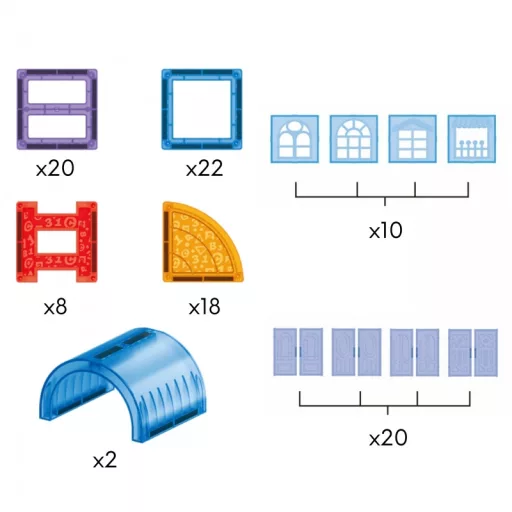Woopie XL 3D mágneses építőjáték 100 db-os