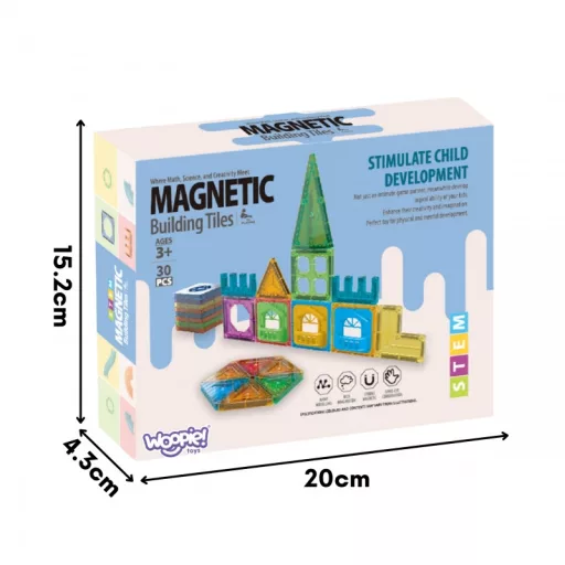 Woopie 30 db-os 3D mágneses kastélyépítő készlet  