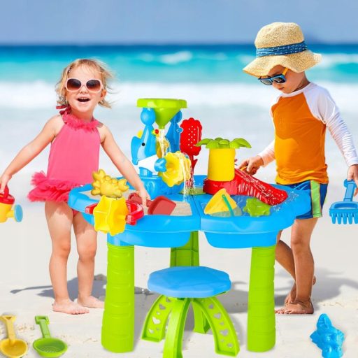 Woopie homokozó és vizes asztal székkel - 16 db kiegészítővel