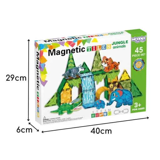 Woopie 45 db-os mágneses építőjáték - dzsungel