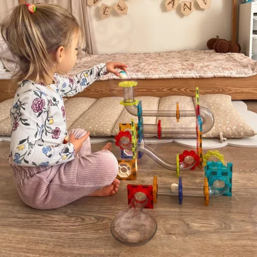 Woopie 113 db-os 3D mágneses építőjáték és golyópálya
