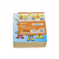 Viga montessori maci öltöztető fa puzzle