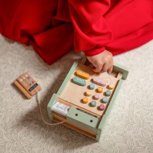 Woopie prémium fa játék pénztárgép 23 db kiegészítővel