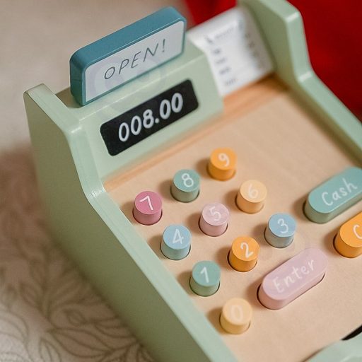 Woopie prémium fa játék pénztárgép 23 db kiegészítővel