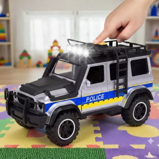 Woopie interaktív rendőrségi terepjáró lószállító utánfutóval