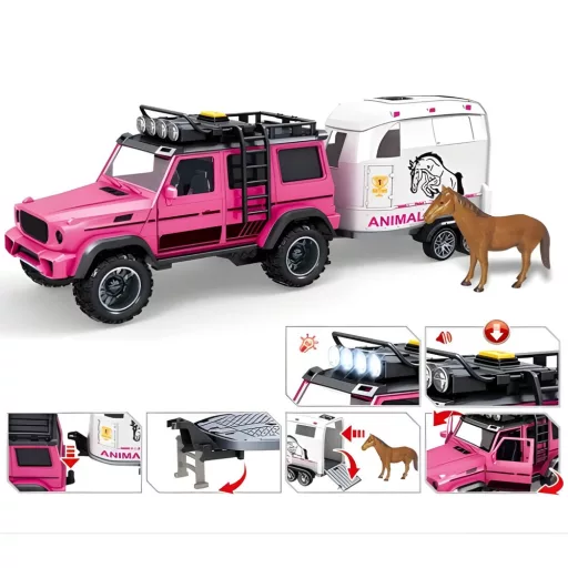 Woopie interaktív terepjáró lószállító utánfutóval