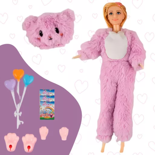 Woopie játékbaba plüssmackó jelmezben