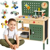    Woopie XXL STEM fa játék barkácsasztal szerszámkészlettel