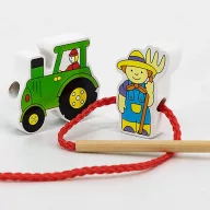 Viga élet a farmon montessori  fűzős játék