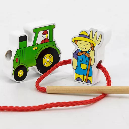 Viga élet a farmon montessori  fűzős játék