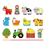 Viga élet a farmon montessori  fűzős játék