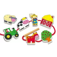 Viga élet a farmon montessori  fűzős játék