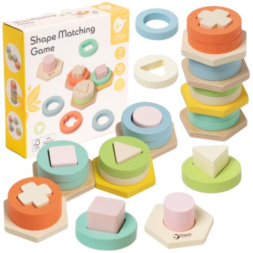 Classic Word montessori toronyépítő és formaválogató játék