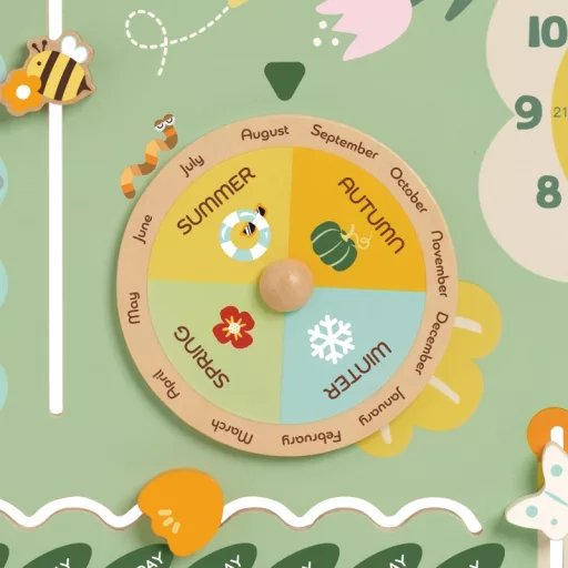 Calssic World fa oktató naptár és óra – interaktív mágneses tábla angol nyelvi alapokkal