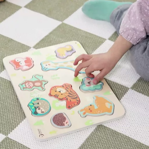 Classic World állatos puzzle – színes fejlesztő játék kisgyermekeknek