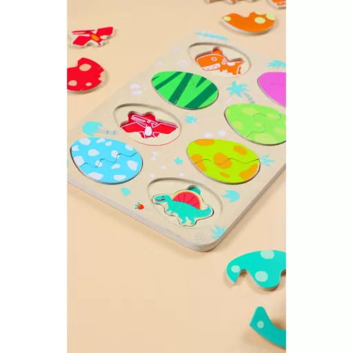 Classic World dinoszaurusztojás puzzle – háromrétegű fejlesztő játék kisgyermekeknek