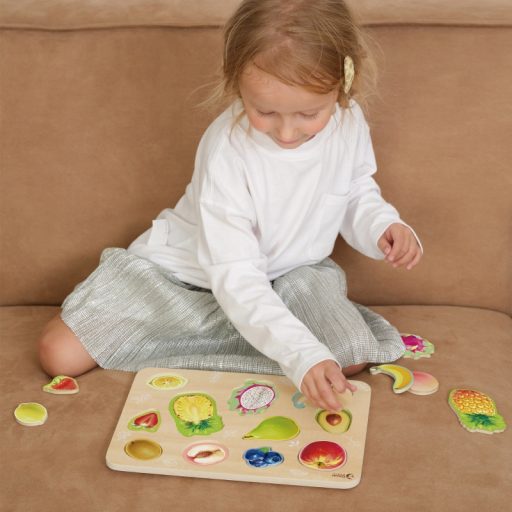 Classic World gyümölcsös puzzle – színes fejlesztő játék kisgyermekeknek