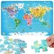 Classic World fa világtérkép puzzle – 48 darabos fejlesztő játék 