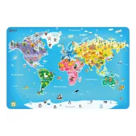   Classic World fa világtérkép puzzle – 48 darabos fejlesztő játék 