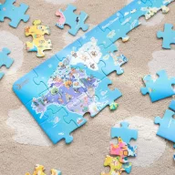   Classic World fa világtérkép puzzle – 48 darabos fejlesztő játék 