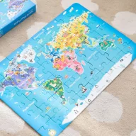  Classic World fa világtérkép puzzle – 48 darabos fejlesztő játék 