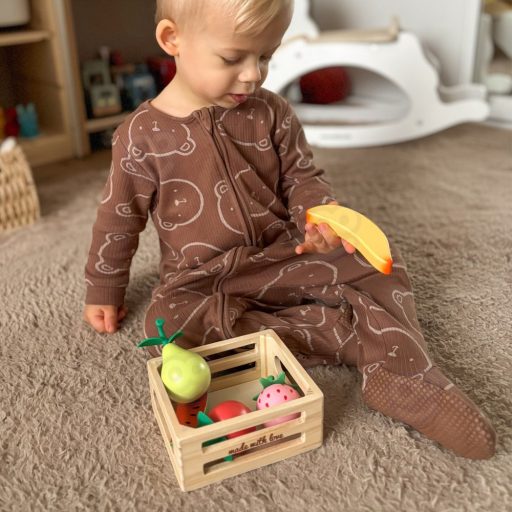 Classic World 6 db-os fa játék gyümölcsök kosárban 