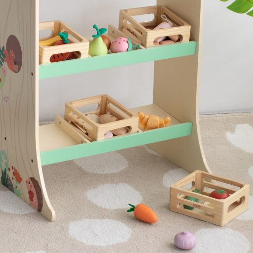 Classic World 6 db-os fa játék gyümölcsök kosárban 