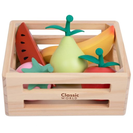 Classic World 6 db-os fa játék gyümölcsök kosárban 