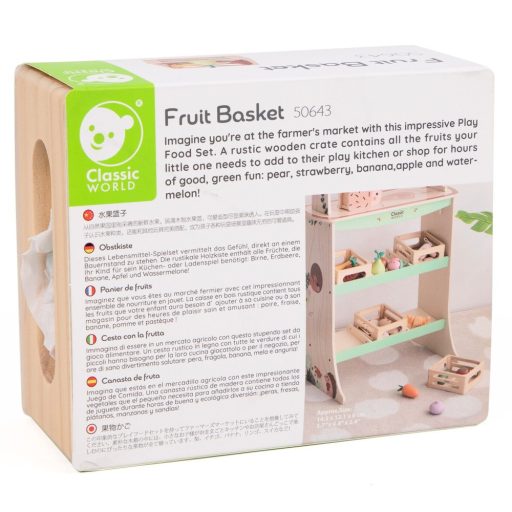 Classic World 6 db-os fa játék gyümölcsök kosárban 