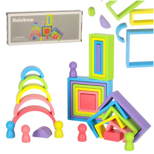 Lantoska montessori fa szivárványkirakó építőjáték