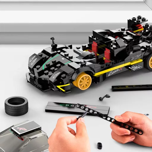 Pagani Zonda R 1:28 építőkocka autómodell - 387 darabos készlet
