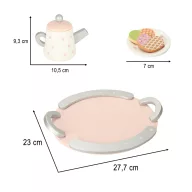 Lantoska 14 részes fa tea és kávéskészlet