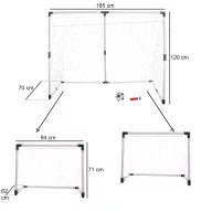   Lantoska gyerek focikapu 2 az 1-ben 185 x 120 x 70 cm – összecsukható kerti focikapu szett labdával