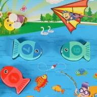 Lantoska montessori mágneses horgászjáték - méhecskés