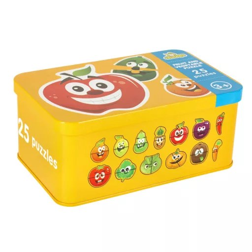 Lantoska 25 db-os gyümölcs és zöldség puzzle dobozban