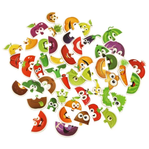 Lantoska 25 db-os gyümölcs és zöldség puzzle dobozban